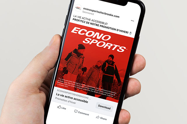 Facebook Ad ÉconoSports - Agence marketing