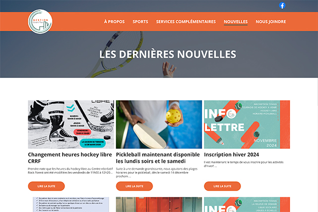 Gestion Loisirs Plus | Réalisation | Site Web