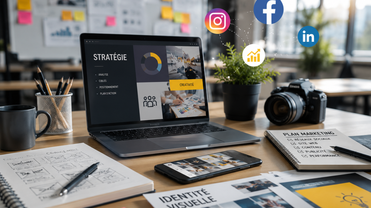 stratégie marketing sur écran d'ordinateur